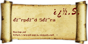 Árpád Sára névjegykártya