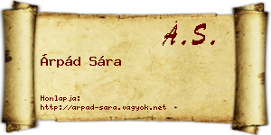 Árpád Sára névjegykártya